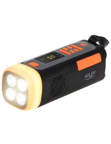 Radio emergencia solar + manivela, linterna led...