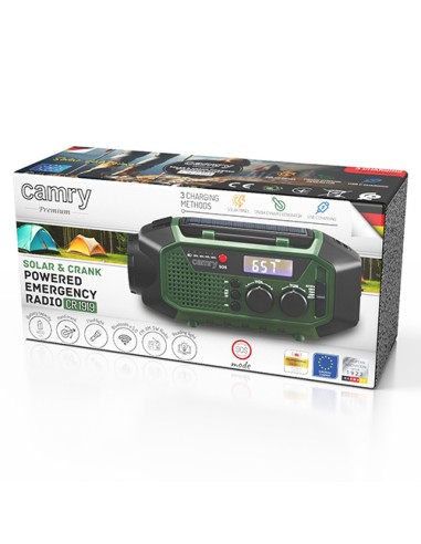 Radio emergencia multifunción solar/dinamo/usb...