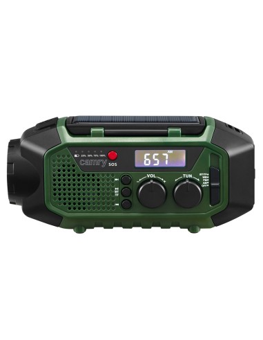 Radio emergencia multifunción solar/dinamo/usb...