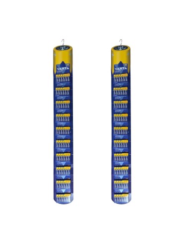 Pila alkalina longlife power aa - lr06 10 blisters de 6 pilas / tira, total 120 pilas 2 uds 26 x 36 x 15 cm