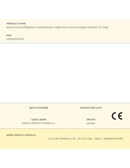 Baliza v16 de emergencia homologada conectada geolocalizable con dgt 3.0 txiqh