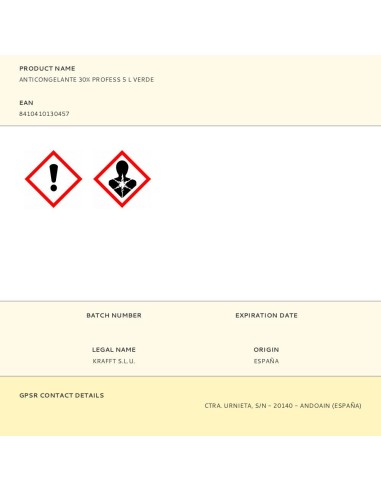 Anticongelante 30%, professional, 5 l, verde