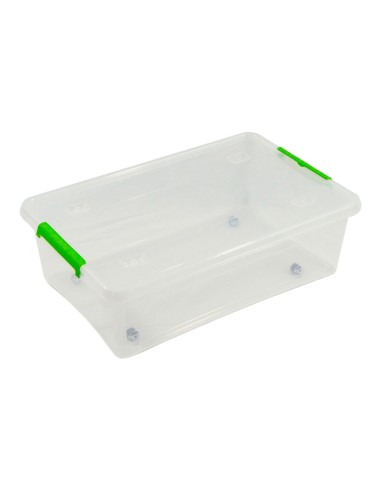 Caja transparente multiusos con ruedas 29 l 58,5 x 39 x 17 cm