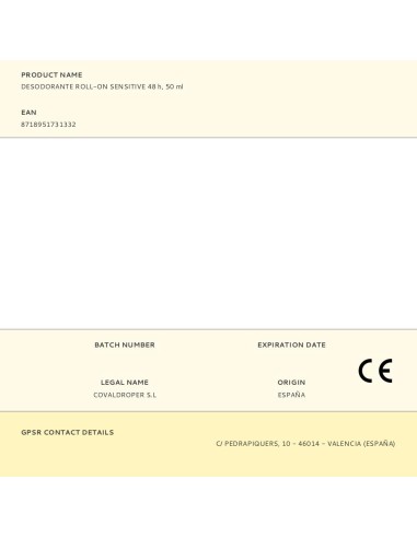 Desodorante roll-on dermo sensitive 48 h, 50 ml
