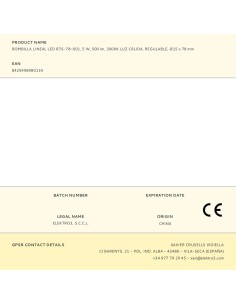 Bombilla lineal led 78 mm, r7s, 5 w, 500 lm, 3000 k, luz cálida, regulable, ø15 x 78 mm 2