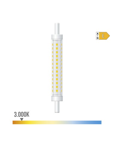 Bombilla lineal led 118 mm, r7s, 8 w, 900 lm, 3000 k luz cálida, regulable, ø15 x 118 mm