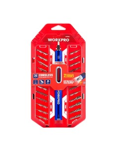 Kit de destornillador de precisión recargable usb 3.6v li-ion, 26 piezas