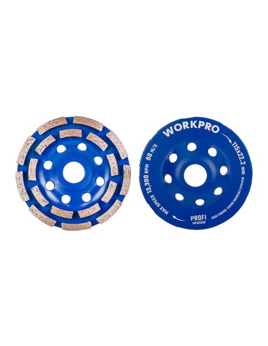 Muela copa diamantada, doble hilera dientes segmentados, ø115 x 22,2 mm x 16 dientes