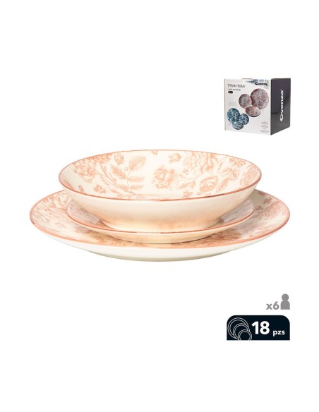 Vajilla 18 piezas, modelo provenza, beige