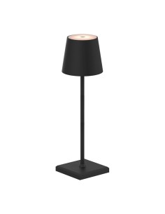 Lámpara de mesa led, tono regulable, 260 lm 3,3 w, recargable usb, negra