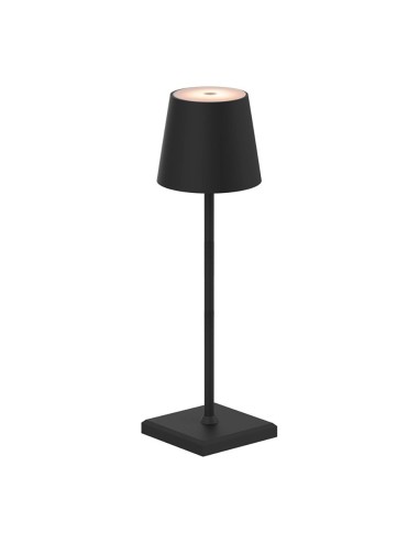 Lámpara de mesa led, tono regulable, 260 lm 3,3 w, recargable usb, negra