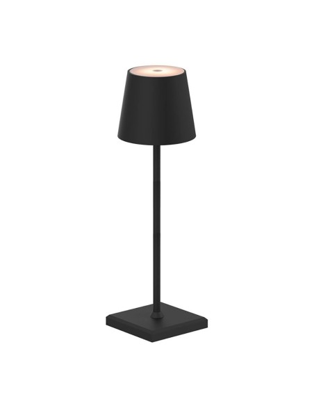 Lámpara de mesa led, tono regulable, 260 lm 3,3 w, recargable usb, negra