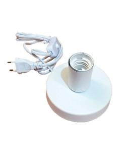 Base de mesa e27, con cable e interruptor, blanca, ø120 x 85 mm