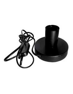 Base de mesa e27, con cable e interruptor, negra, ø120 x 85 mm