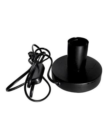 Base de mesa e27, con cable e interruptor, negra, ø120 x 85 mm