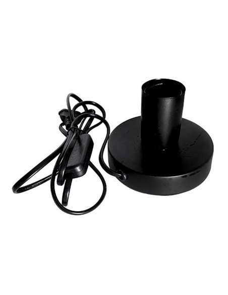 Base de mesa e27, con cable e interruptor, negra, ø120 x 85 mm