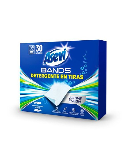 Detergente en tiras bands active fresch, 30 dosis