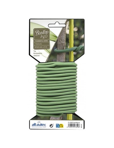 Atadura de goma con alambre, ø5 mm x 5 m