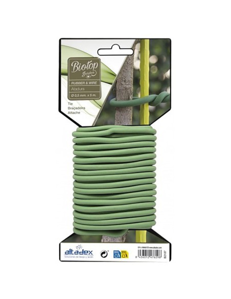 Atadura de goma con alambre, ø5 mm x 5 m
