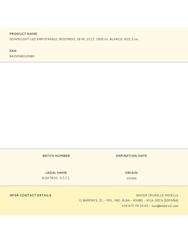 Downlight led empotrable, redondo, 18 w, 3cct,...