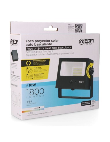 Foco proyector solar auto basculante, 10 w,...