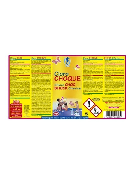Cloro de choque granulado, bote 1 kg