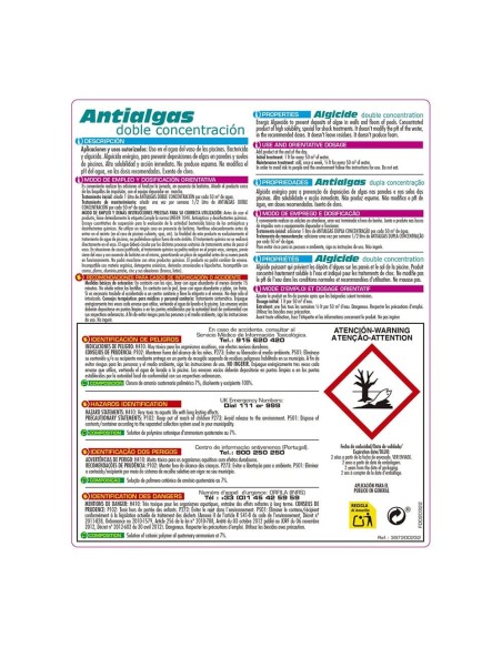 Antialgas, doble concentración, garrafa 5 l