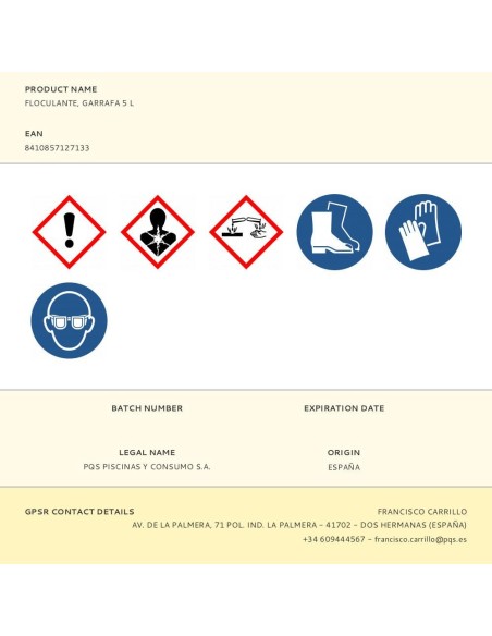 Floculante clarificador, garrafa 5 l