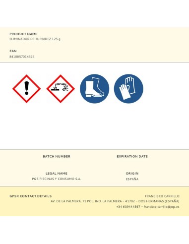 Eliminador de turbidez 125 g