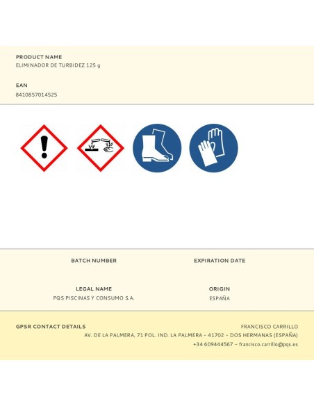 Eliminador de turbidez 125 g