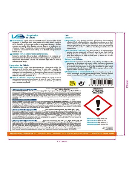 Limpiador células, garrafa 5 l