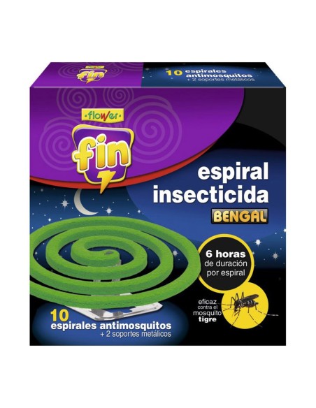 Espiral insecticida fin, 10 uds + 2 soportes