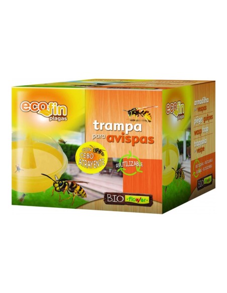 Trampa reutilizable con cebo atrayente para avispas ecofin