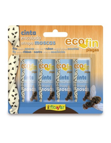 Cinta encolada atrapa moscas fin, blíster 4 uds
