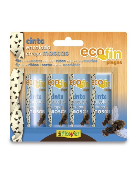 Cinta encolada atrapa moscas fin, blíster 4 uds