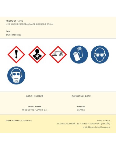 Desengrasante para barbacoas okfuego, 750 ml