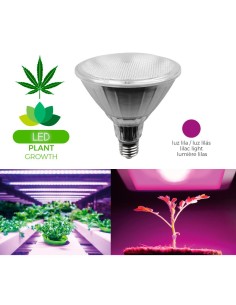 Bombilla grolux par38 led e27 13w 110lm luz lila ideal para el crecimiento de plantas ø12,3 x 13,1 cm 2