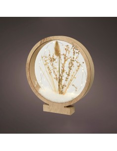 Círculo de madera con microleds 25 leds 4,30 x 25 x 27,5 cm