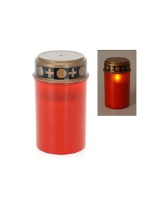 Vela para difuntos (cementerio) con luz led. 2xlr14 (pilas no incluidas) luz blanco cálido