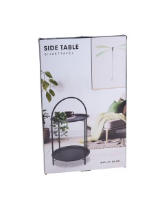 Mesa auxiliar de metal negro ø40 x 66 cm 2