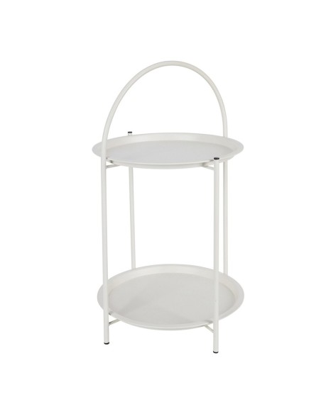 Mesa auxiliar de metal blanco ø40 x 66 cm