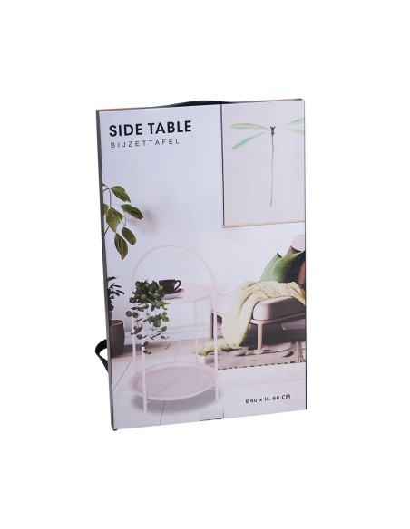 Mesa auxiliar de metal blanco ø40 x 66 cm