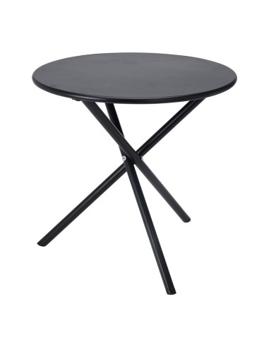 Mesa de acero plegable, negra, ø48 x 48 cm