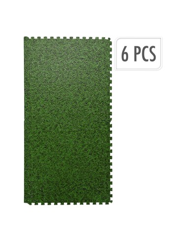 Suelo tipo puzzle de espuma eva con diseño de césped 40 x 40 x 1 cm, 6 uds