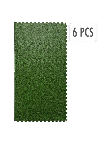Suelo tipo puzzle de espuma eva con diseño de césped 40 x 40 x 1 cm, 6 uds