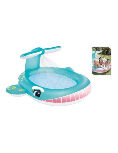 Piscina hinchable infantil modelo ballena con rociador, 201 x 196 x 91 cm