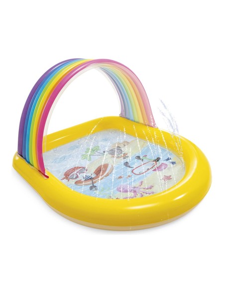 Piscina hinchable infantil modelo arcoíris con rociador, 147 x 130 x 86 cm