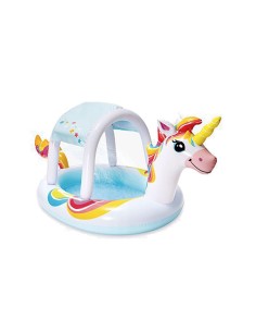 Piscina hinchable infantil modelo unicornio con rociador, 254 x 132 x 109 cm