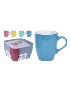 Juego de 4 tazas de cafe 340 ml colores surtidos