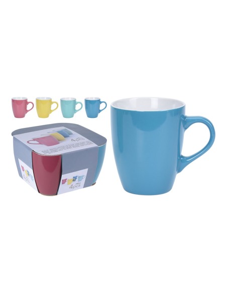 Juego de 4 tazas de cafe 340 ml colores surtidos